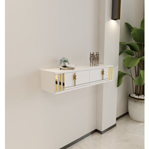 Skyp Duvara Monte Dresuar Beyaz-Altın Beyaz-Altın