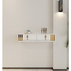 Skyp Duvara Monte Dresuar Beyaz-Altın Beyaz-Altın