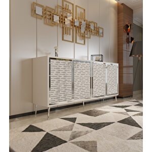 Rami Gümüş Konsol-Beyaz-Gümüş