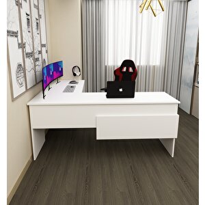 Sell L Çalışma Ofis Gaming Oyuncu Masası Beyaz-Beyaz