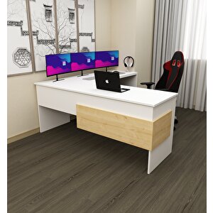 Sell L Çalışma Ofis Gaming Oyuncu Masası Beyaz-Safirmeşe Beyaz-Safirmeşe