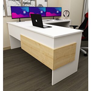 Sell L Çalışma Ofis Gaming Oyuncu Masası Beyaz-Safirmeşe Beyaz-Safirmeşe