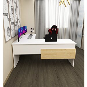 Sell L Çalışma Ofis Gaming Oyuncu Masası Beyaz-Safirmeşe Beyaz-Safirmeşe