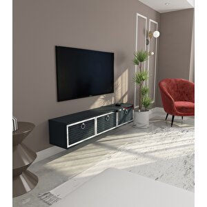 Rami Duvara Monte Tv Ünitesi - Antrasit-Gümüş Antrasit Gümüş