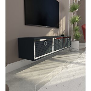 Rami Duvara Monte Tv Ünitesi - Antrasit-Gümüş