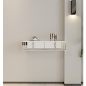 Skyp Duvara Monte Dresuar Beyaz-Gümüş Beyaz-Gümüş