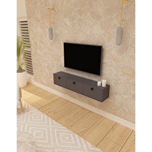 Salkım 150 Cm Duvara Monte Tv Sehpası Antrasit