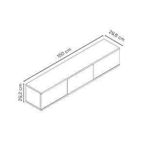 Salkım 150 Cm Duvara Monte Tv Sehpası Beyaz