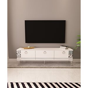 Lora Tv Ünitesi Beyaz-Gümüş Beyaz-Gümüş
