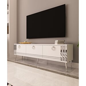 Lora Tv Ünitesi Beyaz-Gümüş Beyaz-Gümüş