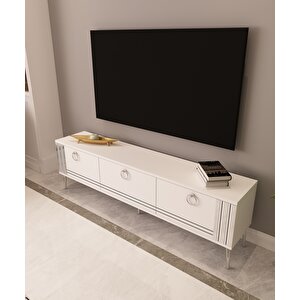 Lora Tv Ünitesi Beyaz-Gümüş Beyaz-Gümüş