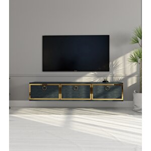 Rami Duvara Monte Tv Ünitesi -Antrasit-Altın Antrasit