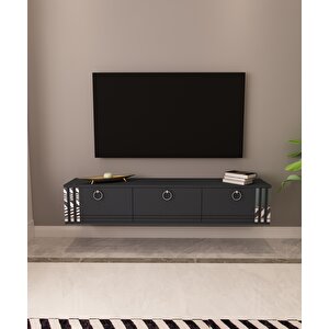 Hari Tv Ünitesi Duvara Monte Antrasit-Gümüş Antrasit Gümüş