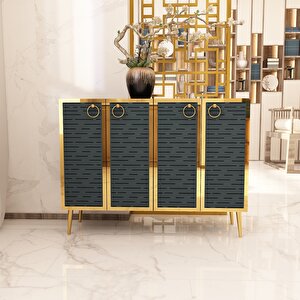 Rami Altın Çok Amaçlı Dolap - Konsol Antrasit-Altın Antrasit