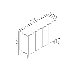Rami Altın Çok Amaçlı Dolap - Konsol Antrasit-Altın