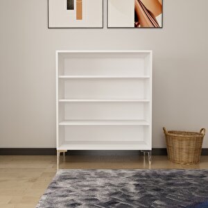 Lago Çok Amaçlı Ayakkabı Dolabı Beyaz-Gümüş Beyaz-Gümüş