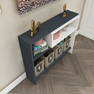 Moma Kahve Köşesi Dresuar Beyaz-Antrasit Sepet-Beyaz-Antrasit