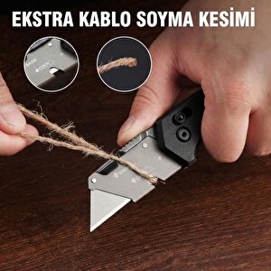 Workpro Wp211035 Ağır Hizmet Çelik/ahşap Gövde Katlanır Rötuş Maket Bıçağı + 11 Adet Yedek Bıçak