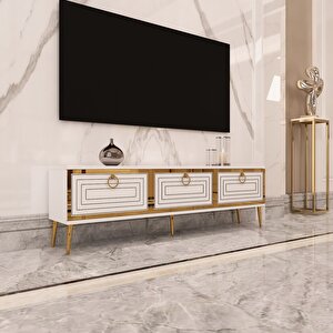 Palo Altın Tv Ünitesi Beyaz-Altın Beyaz-Altın