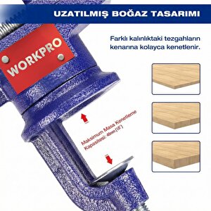 Wp233010 65mm 360° Döner Tabanlı Örslü Profesyonel Mini Tezgâh Mengene