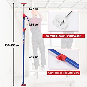 Workpro Wp289034 137-290cm 70kg Teleskobik Mandallı Ayarlanabilir 2’li Çelik Destek Direği + Taşıma Çantası