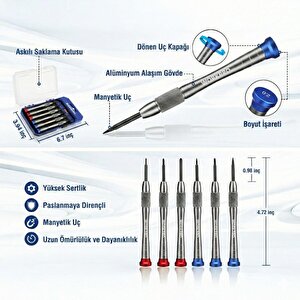 Workpro Wp200549 6 Parça Profesyonel S2 Manyetik Saatçi Tornavida Seti