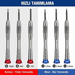 Wp200549 6 Parça Profesyonel S2 Manyetik Saatçi Tornavida Seti