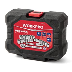 Workpro Wp202541 3/8'’ Cr-v 24 Parça Metrik/i̇nç Ağır Hizmet Lokma Takımı