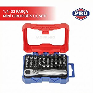 Wp200534 32 Parça 1/4'’ Profesyonel Mini Cırcır Lokma Kollu Bits Vidalama Seti