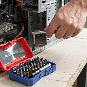 Workpro Wp200534 32 Parça 1/4'’ Profesyonel Mini Cırcır Lokma Kollu Bits Vidalama Seti