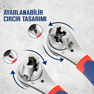 Workpro Wp272063 7-22mm Cr-v Profesyonel Ayarlanabilir 200mm Cırcır Anahtar