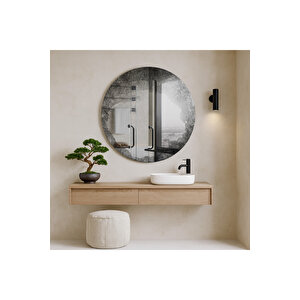 Yuvarlak Dekoratif Ayna | Modern Minimalist Duvar Ve Banyo Aynası | Özel Ölçü Seçenekli 96x96 cm