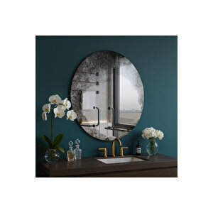 Yuvarlak Dekoratif Ayna | Modern Minimalist Duvar Ve Banyo Aynası | Özel Ölçü Seçenekli 96x96 cm