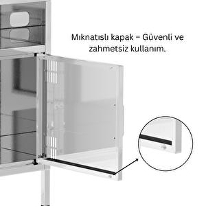 Pera Komodin Açık Raflı 41,5 X 40 X 64,50 Cm - Gümüş Renk - Efekt Boyalı