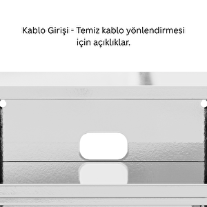 Pera Komodin Açık Raflı 41,5 X 40 X 64,50 Cm - Gümüş Renk - Efekt Boyalı