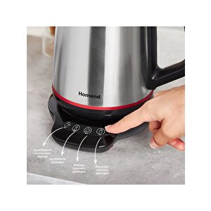 1708 Royaltea Paslanmaz Çelik Konuşan Çay Makinesi Inox-siyah 1800 W