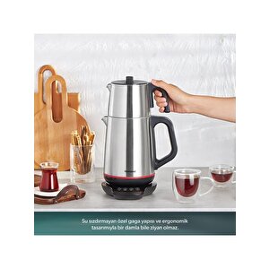 1708 Royaltea Paslanmaz Çelik Konuşan Çay Makinesi Inox-siyah 1800 W