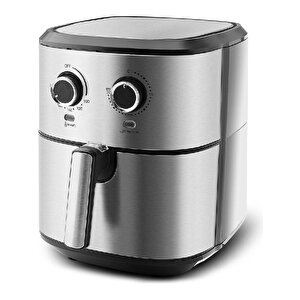 Karaca Multifry Inox Double Pan Airfryer 5,5 L Xl Kapasiteli Sıcak Hava Fritözü