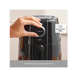 Smart Cook 60 Dakikaya Kadar Zaman Ayarlı Compact Airfryer Black 2 Kişilik