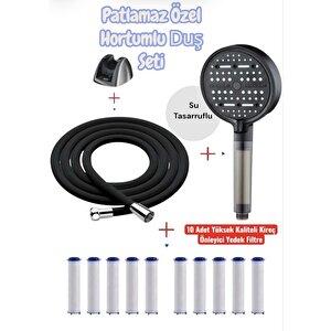 Lilium Serisi Patlamaz Duş Hortumu Ve Su Tasarruflu Duş Başlığı Ve 10 Adet Yedek Filtre
