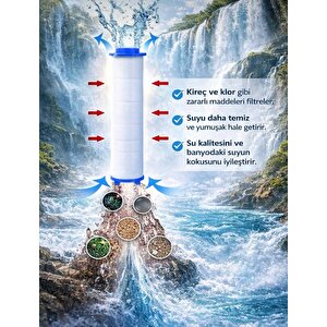 12 Adet Yedek Filtreli Su Tasarruflu Kireç Önleyici Özellikli Duş Başlığı