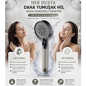 12 Adet Yedek Filtreli Su Tasarruflu Kireç Önleyici Özellikli Duş Başlığı