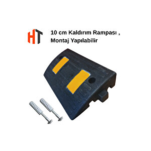Hayat Trafik 10 Cm Kauçuk Rampa, Otopark Rampası, Engelli Kaldırım Rampası 50 X 30 X 10 Cm