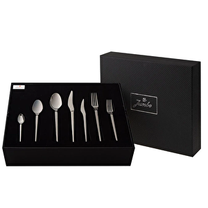 5700 Cius Titanyum Siyahm 12 Kişilik 84 Parça Çatal Kaşık Bıçak Takımı