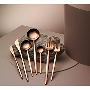 9000 Titanyum Bronz 12 Kişilik 84 Parça Çatal Kaşık Bıçak Takımı