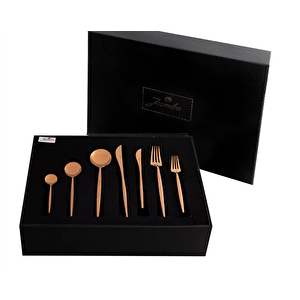 Jumbo 9000 Titanyum Bronz 12 Kişilik 84 Parça Çatal Kaşık Bıçak Takımı