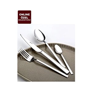 Athena 84 Parça Paslanmaz Çelik Çatal Kaşık Bıçak Seti 12 Kişilik Şık Tasarım
