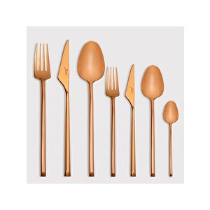 Jumbo 5500 84 Parça 12 Kişilik Çatal Kaşık Bıçak Seti Titanyum Bronz