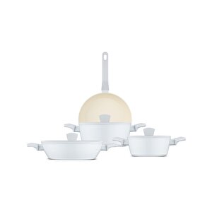 Swiss Crystal Light Grey 7 Parça Tencere Seti