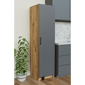 "zelvin" Tek Kapakli Raflı Kiler Dolabı Banyo Dolabı, Mutfak Dolabı Çok Amaçlı Dolap Ahşap